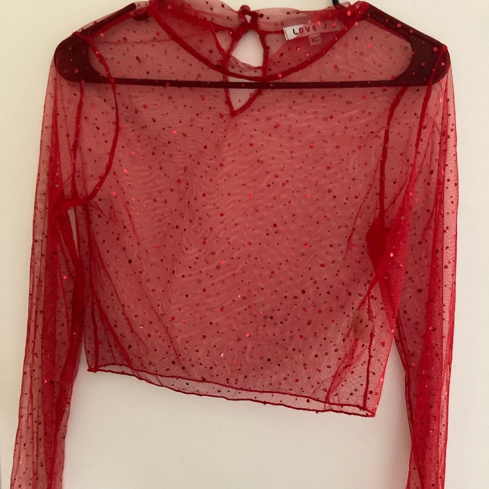 Red stylish holiday top